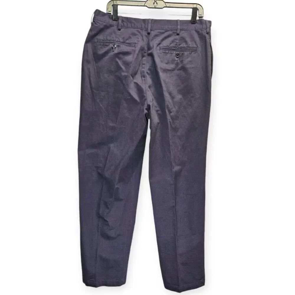 Lands End Chino Dress Pants 34x30 Regular Fit Navy Blue‎ Classic Preppy Golf